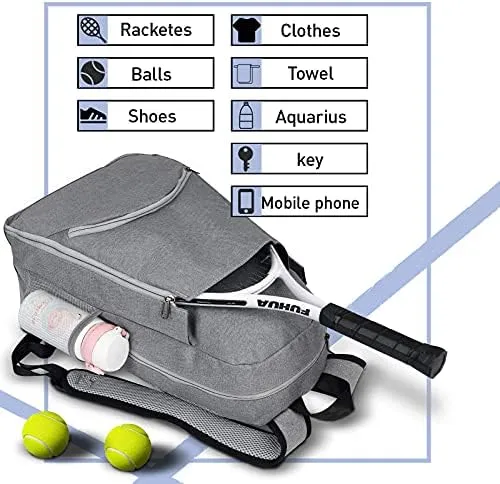 Tennis Bag Tennis Backpack - Tennis Bags for Women and Men to Hold 1 or 2 Tennis Rackets/Racquets, Multifunctional Sports Bag - Image 3