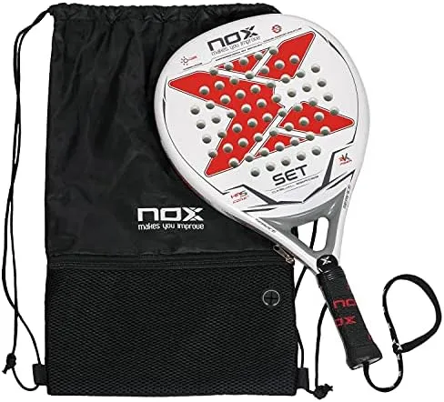NOX Padel Racquet Set - Exclusive Series, White - Red, Standard - Image 6