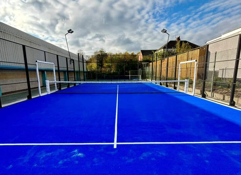 Outdoor padel court at Derbyshire Tennis Centre in Derby