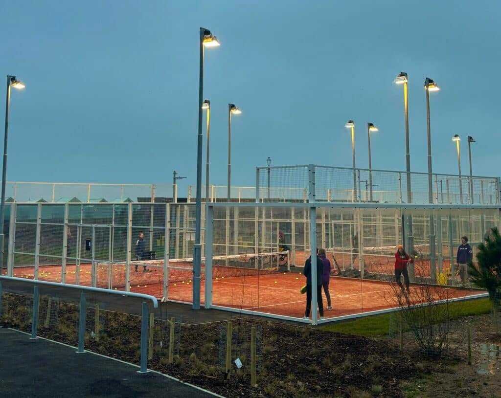 Outdoor padel courts at Game4Padel Hove Beach Park in Brighton and Hove