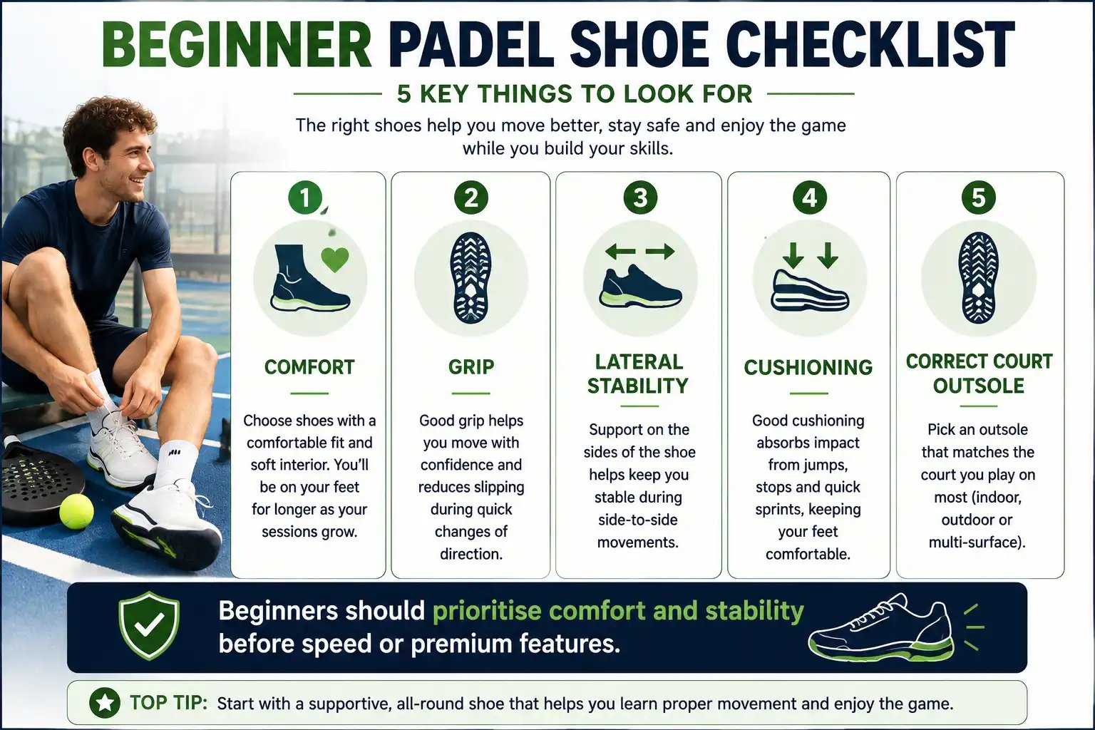 What beginners should look for when choosing padel shoes