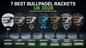 Best Bullpadel rackets UK 2026 lineup including Vertex, Hack, Neuron and Ionic models.