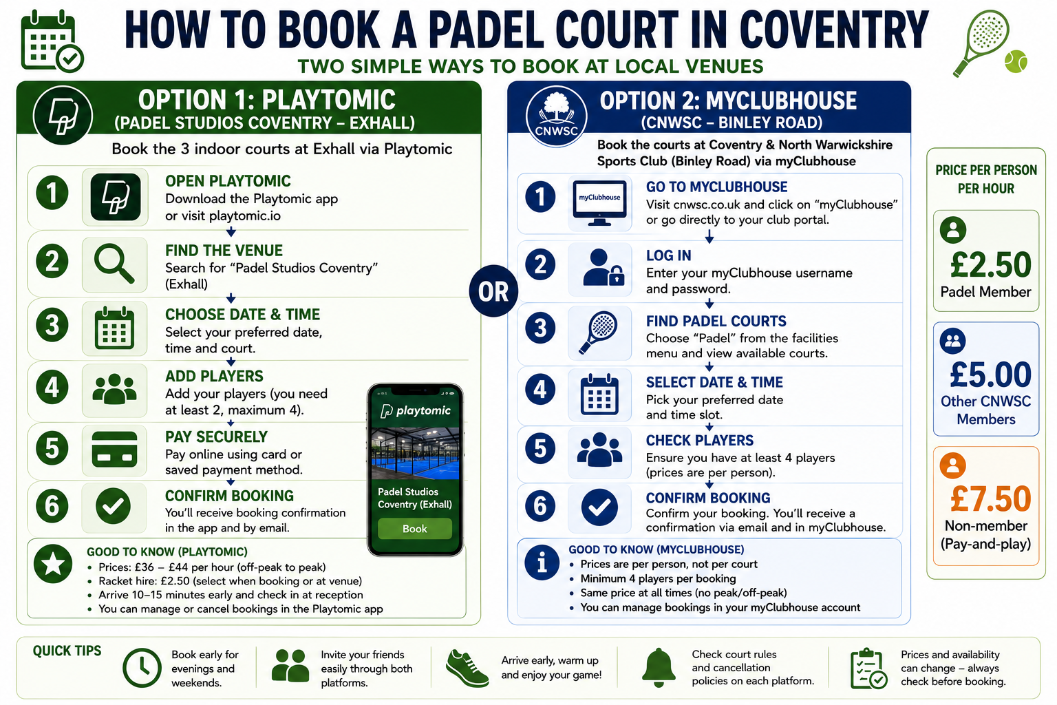 How to book a padel court in Coventry