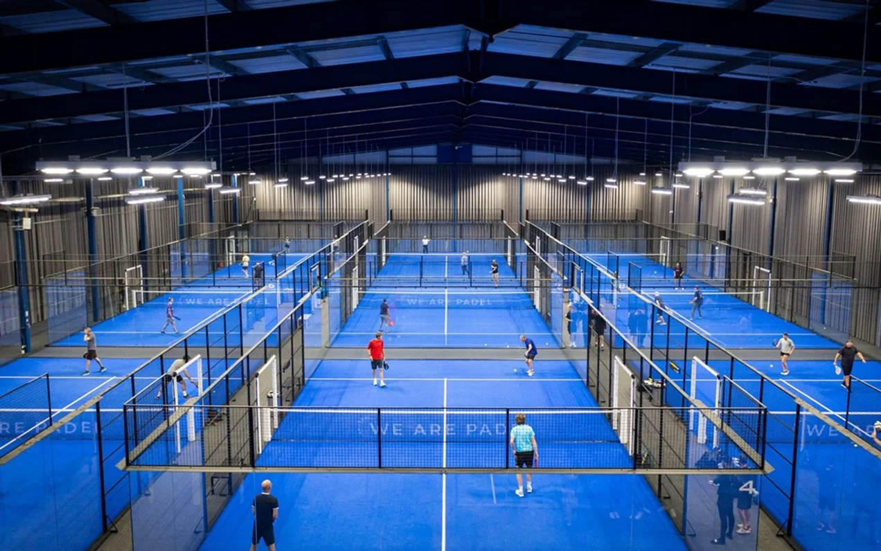 Indoor padel courts at Just Padel Derby in Pride Park