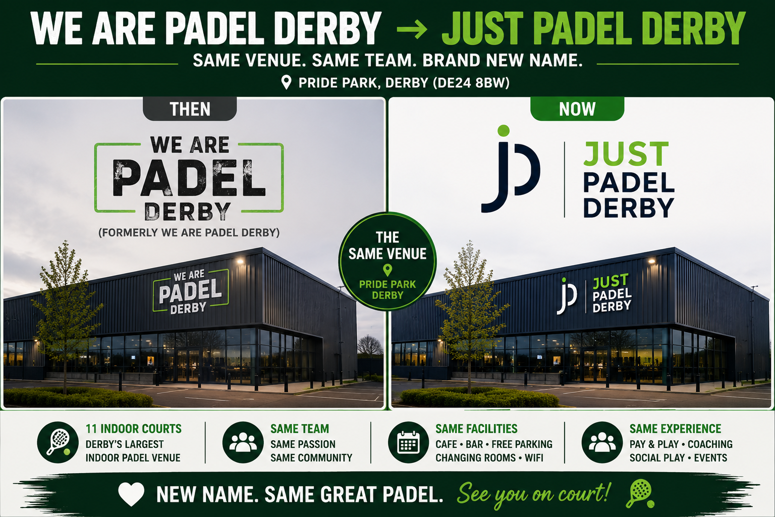 We Are Padel Derby rebrand to Just Padel Derby explained