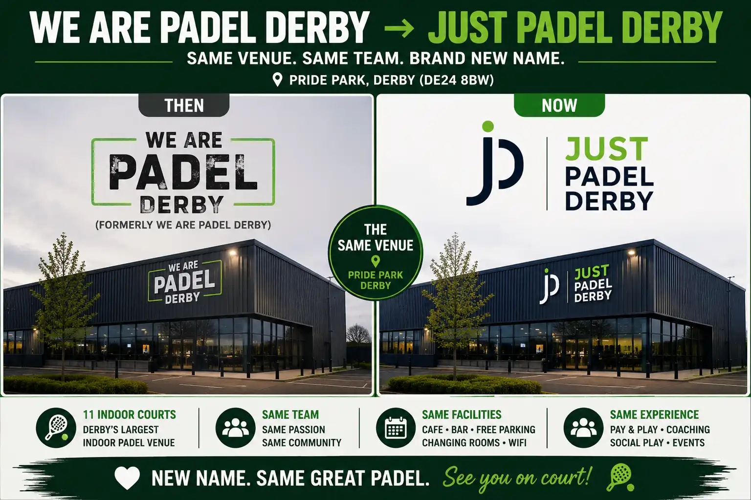 We Are Padel Derby rebrand to Just Padel Derby explained