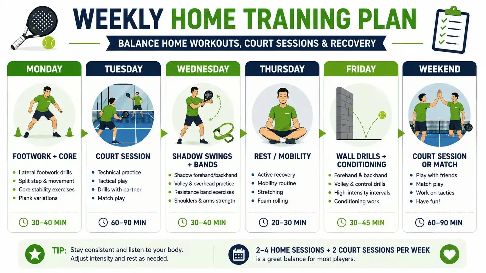 Weekly home training plan