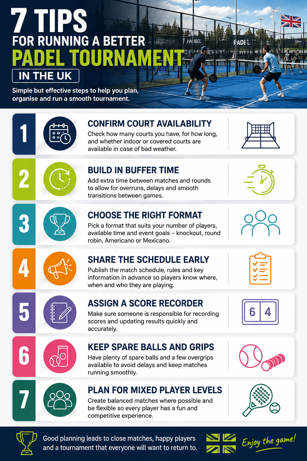 7 tips for running a better padel tournament in the UK
