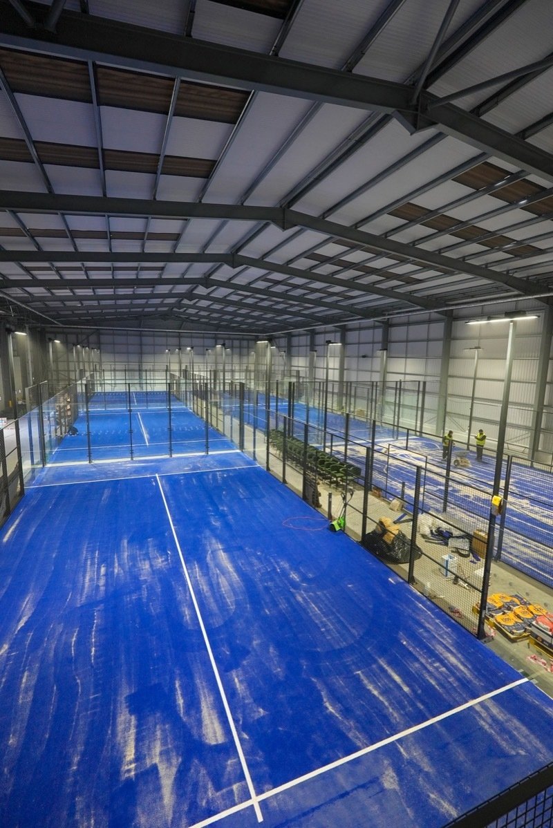Indoor padel courts at Ignite Padel Speke in Liverpool