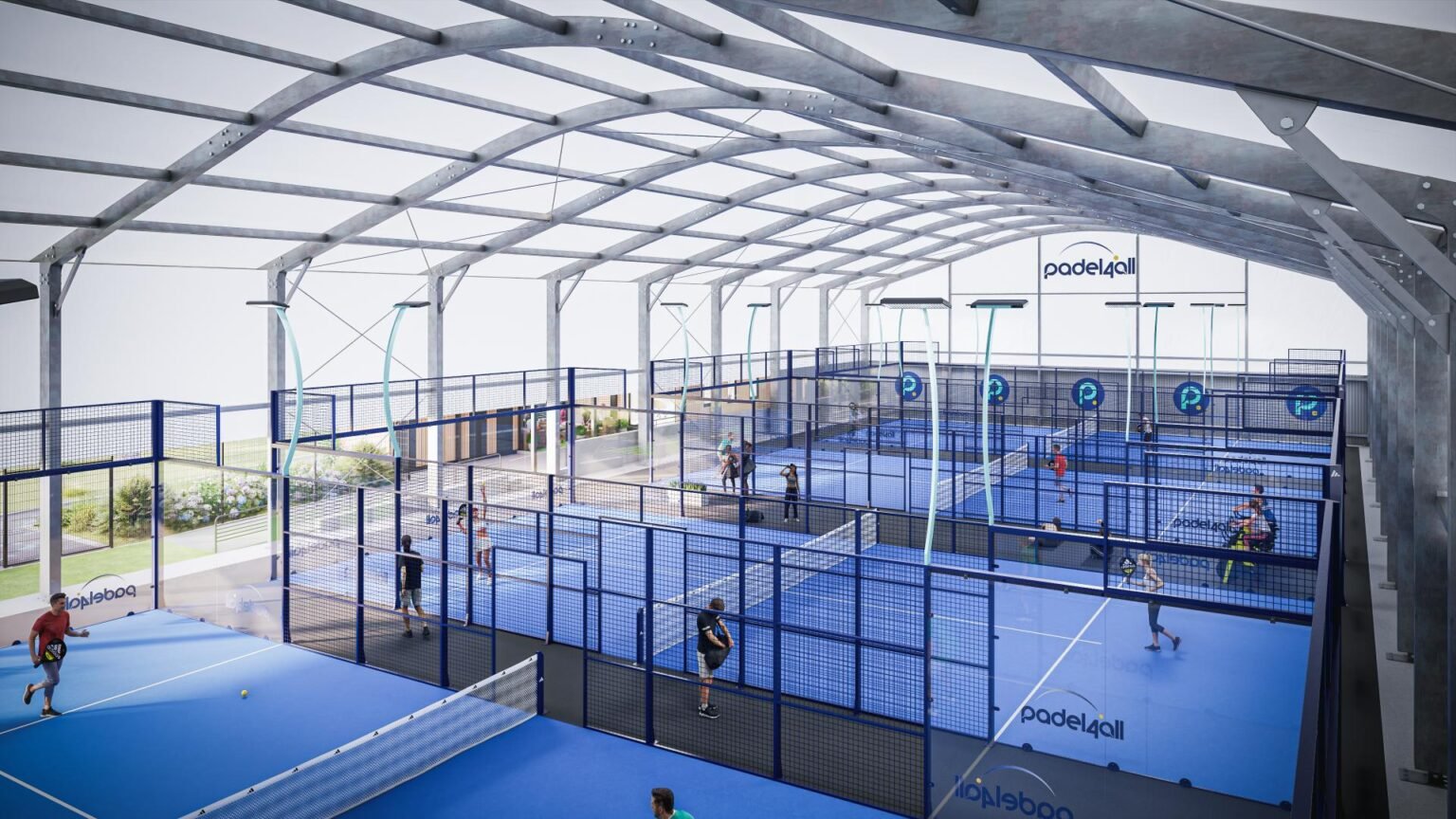 Covered padel courts at Padel4all Fareham