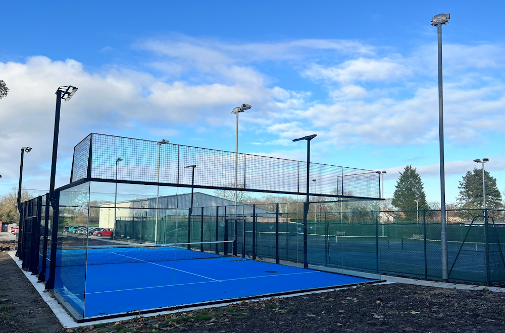 Outdoor padel court at Poppleton Padel near York