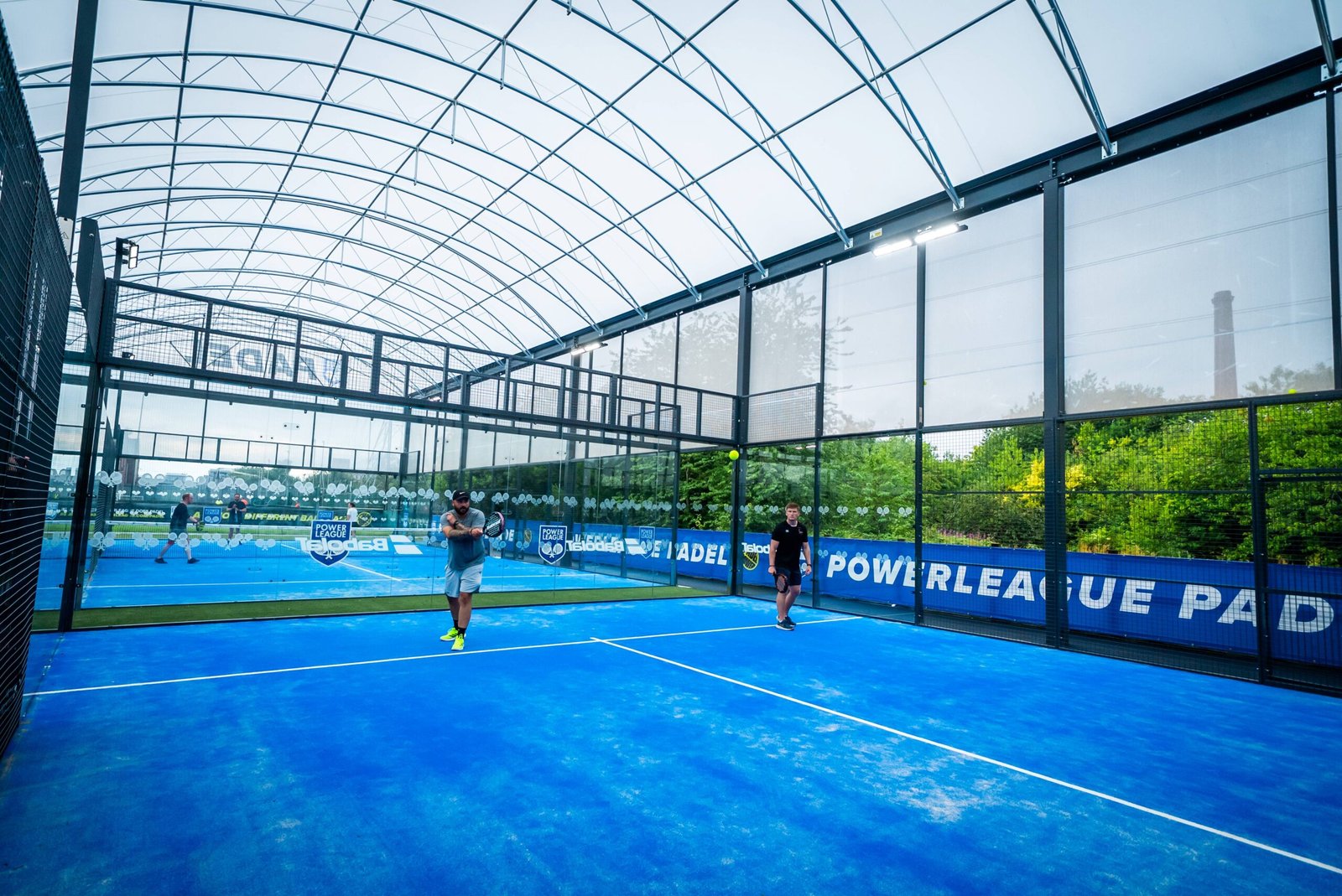 Covered padel courts at Powerleague Portobello in Edinburgh
