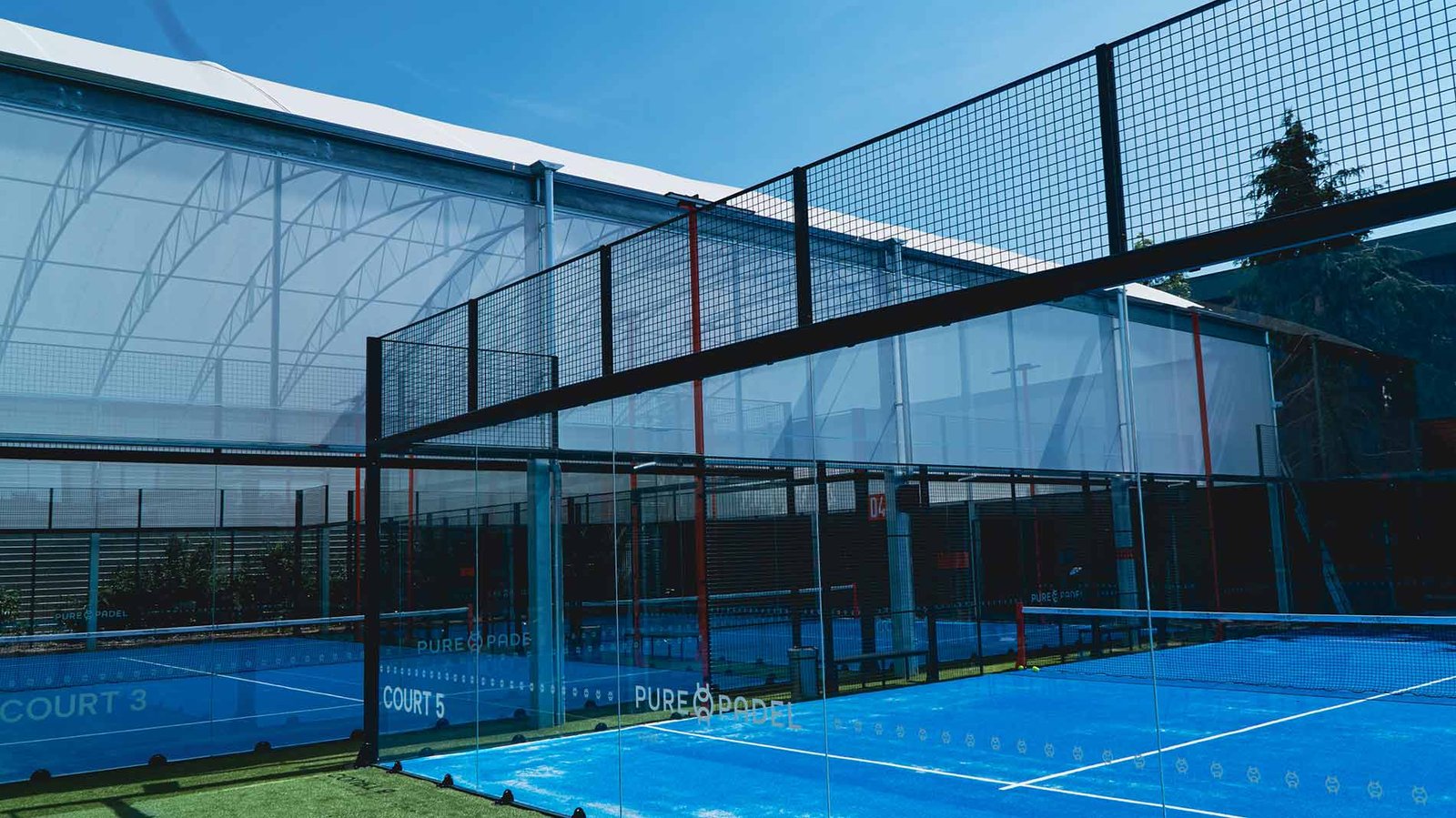 Covered padel courts at Pure Padel York in Clifton Moor