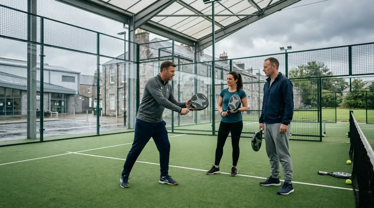 padel-edinburgh-Beginner coaching scene