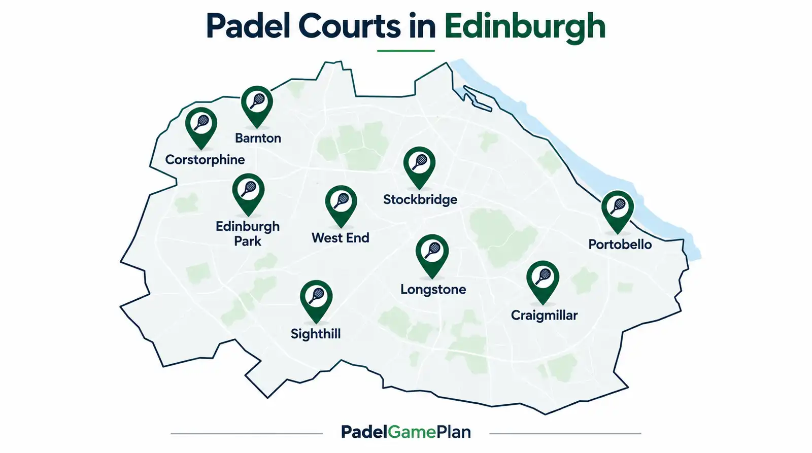 Map of padel courts in Edinburgh