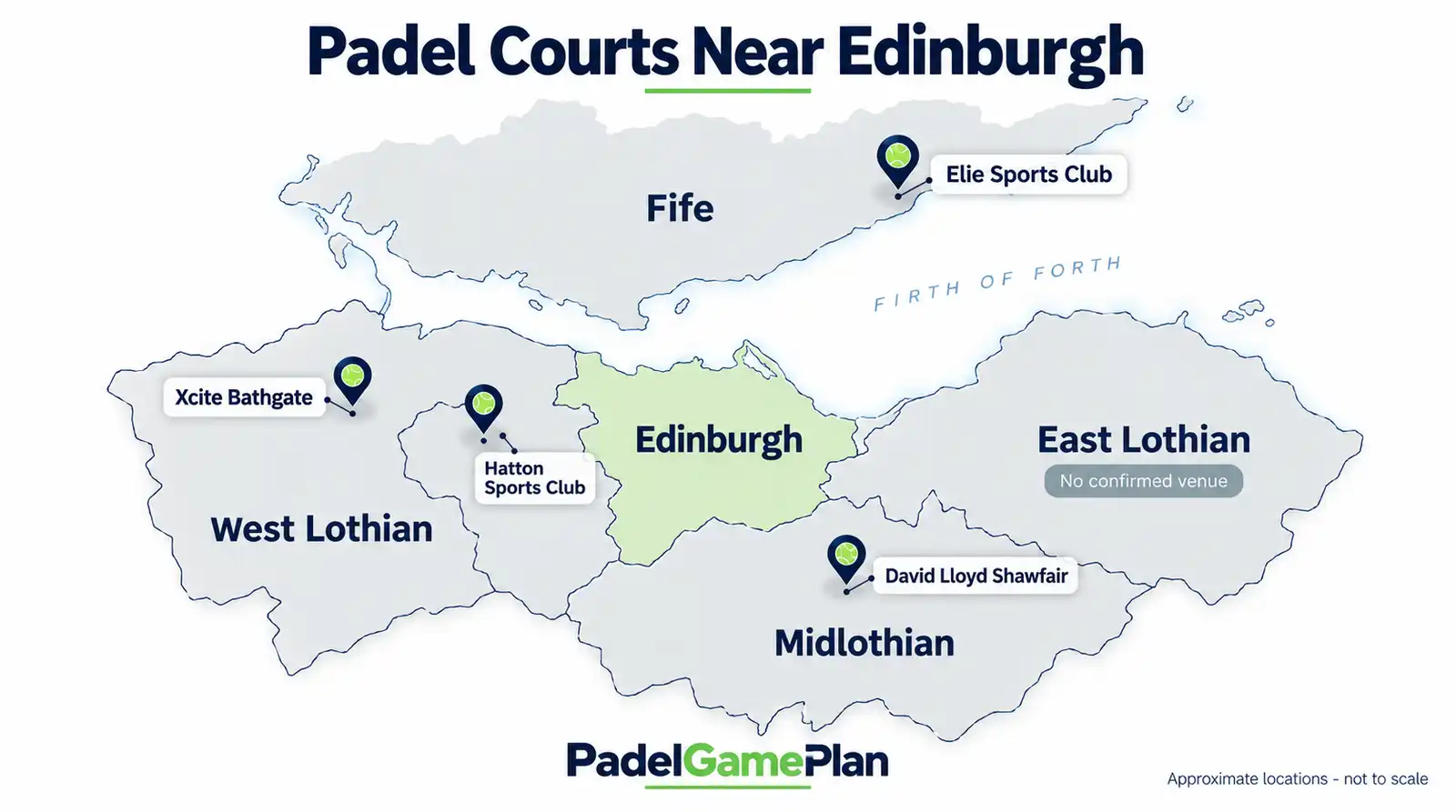 Padel courts near Edinburgh by area