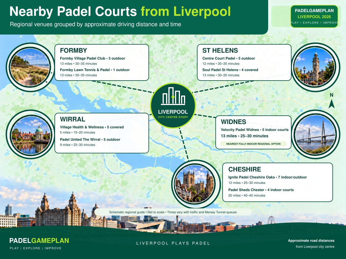 Padel courts near Liverpool by area